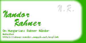nandor rahner business card